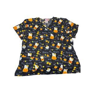 Hello Kitty Halloween Women's Scrub Top Size XL